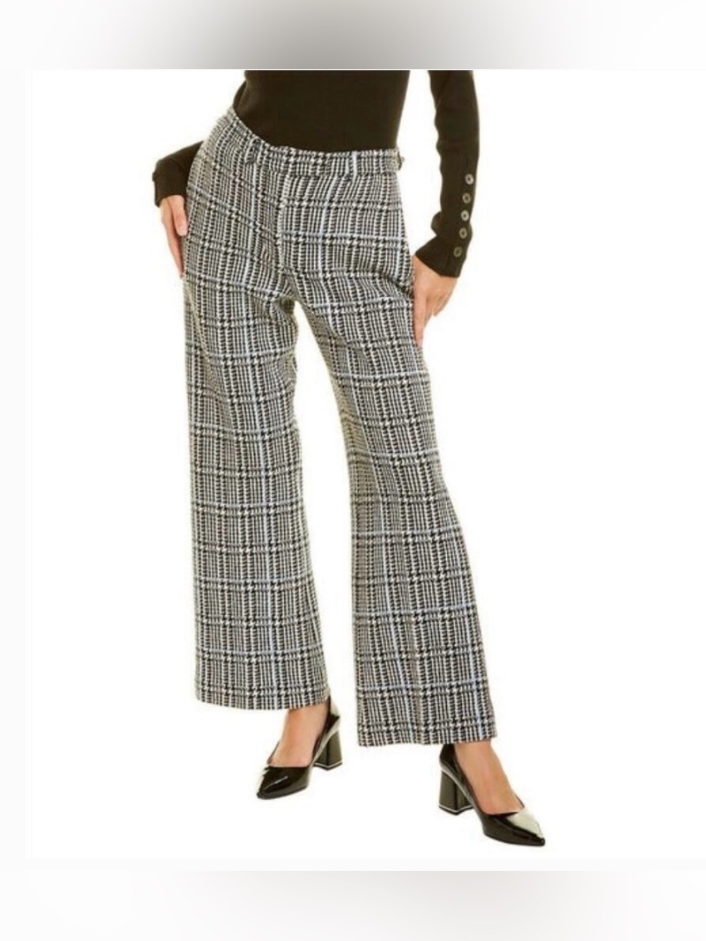 St. John Prince of Wales Houndstooth Wool Blend Trouser Pants Size 14